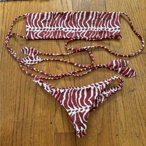 Benoa Swim Petite Canggu Top and Alana Bottom Miter Print Bikini Set